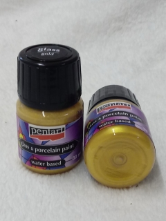 PENTART farba na sklo a porcelán, 30ml - zlatá
