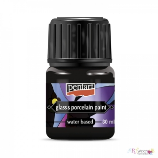 PENTART farba na sklo a porcelán 30ml - čierna