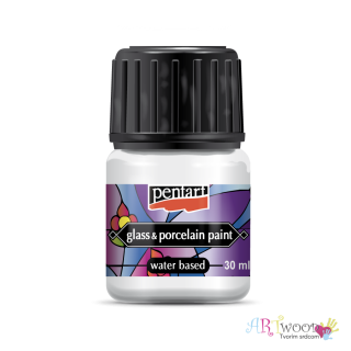 PENTART farba na sklo a porcelán 30ml - biela