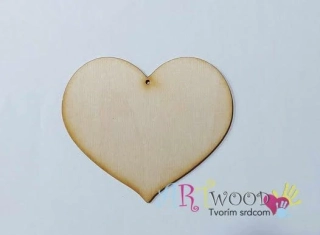Drevený výrez tučné srdiečko - 1ks